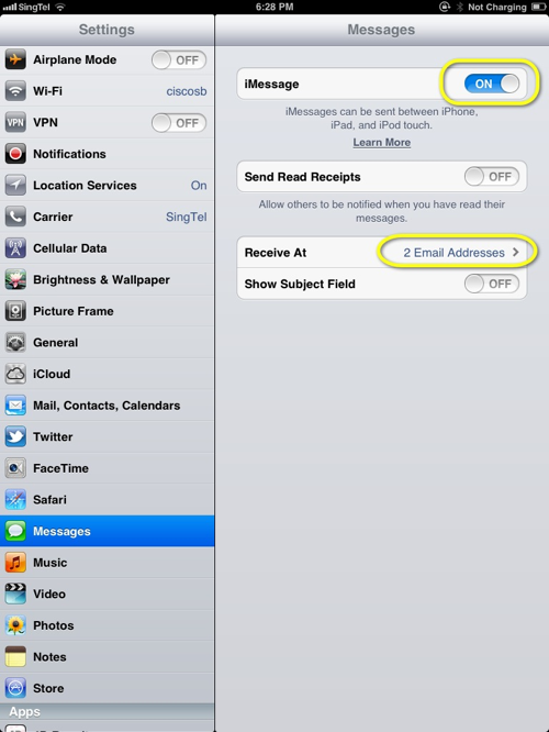 iMessage-Setup