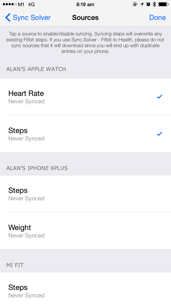 Apple Watch - Health data sync to Fitbit - Sync Solver 2
