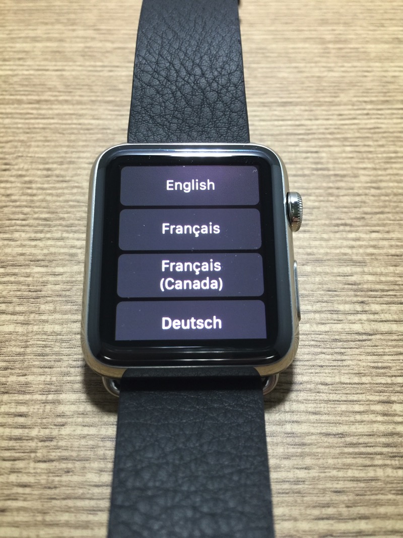 Apple Watch - first time pairing - step1 - watch language