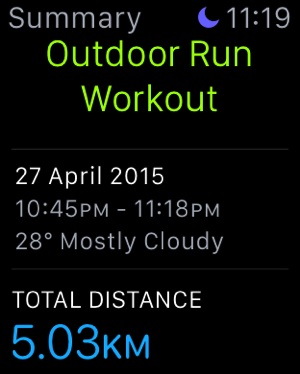 Apple Watch - test workouts - outdoor run - 1