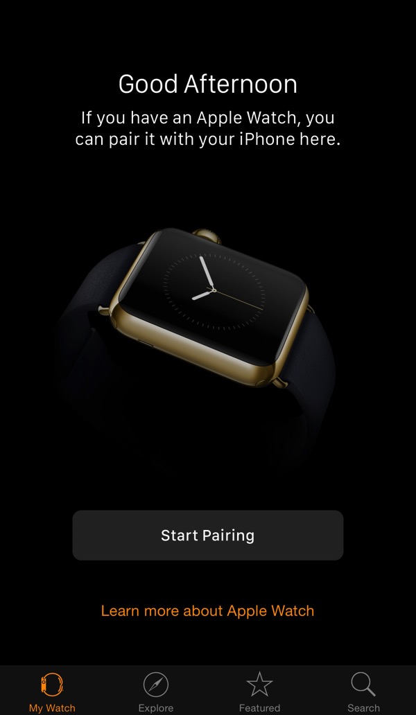apple watch - Pairing with iPhone