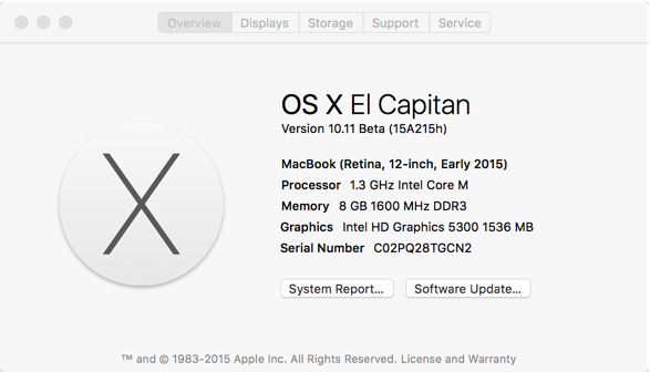 OS X El Capitan - System Info