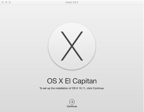OS X El Capitan - start installation