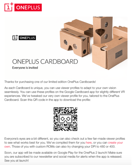 Oneplus Launch - email invite