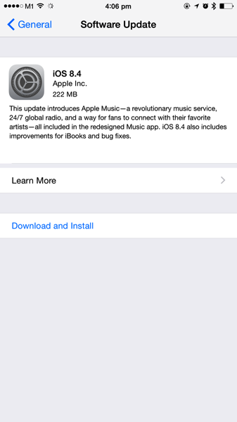 Update iOS8.4