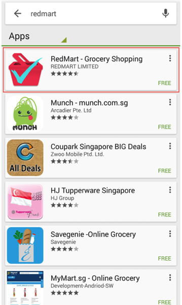 Redmart Online Grocer - Download Android App