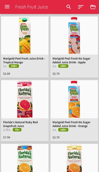 Redmart Online Grocer - Fresh Juices