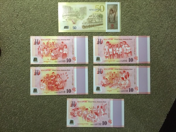 SG50 Commemorative Notes - $50 and $10 (all back)