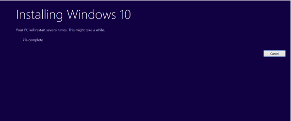 Upgrade to Windows 10 - In progress