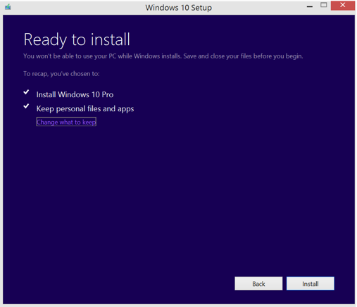 Upgrade to Windows 10 - Preparing