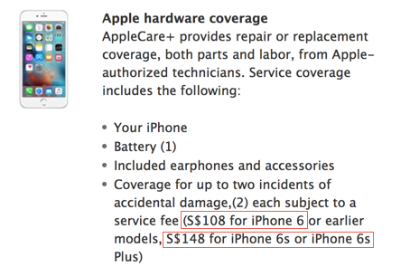 AppleCare + - iphone replacement costs