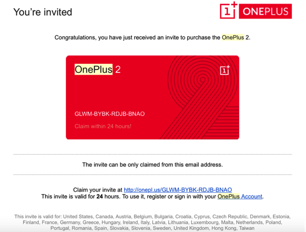 OnePlus Two - Global Invite