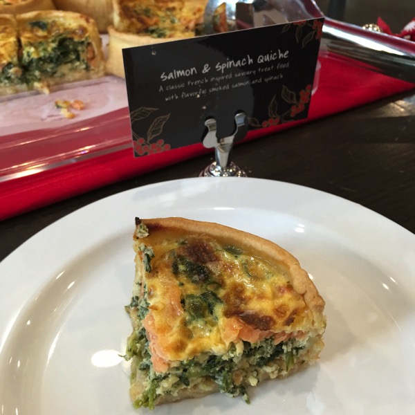 Starbucks Cheer Party - Christmas food - Salmon and Spinach Quiche