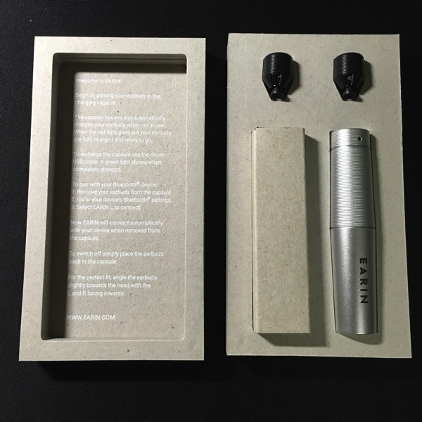 Earin earphones - Packaging unboxed