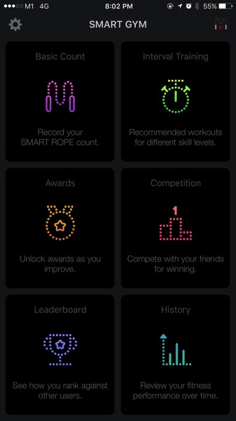 Tangram Smart Rope - app main menu