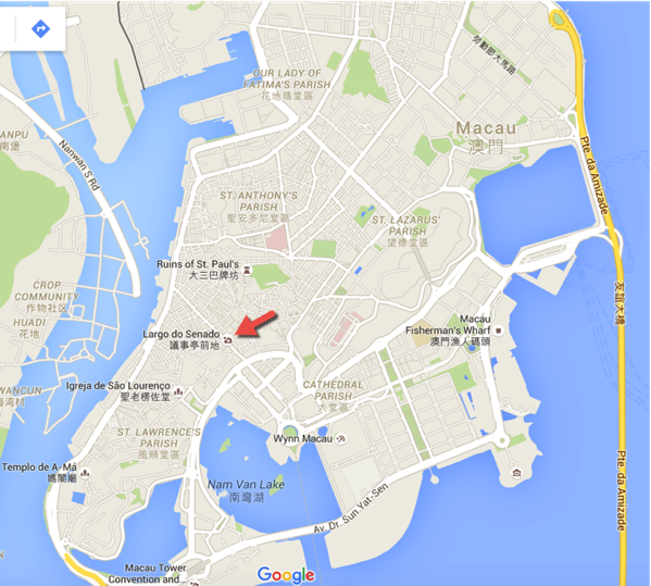 Macau guide - Senado Square location