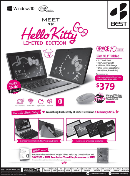 Grace 10 Light Hello Kitty Tablet PC - Best Denki Promotion