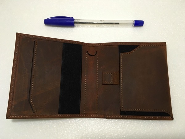 Aki Crazy Horse Leather Wallet - full view (inside)