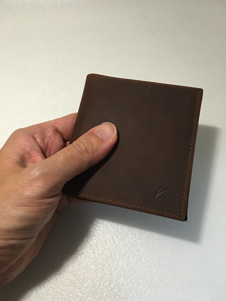 Aki Crazy Horse Leather Wallet - wallet in hand
