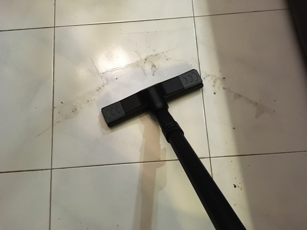 Karcher SV7 Steam Vacuum Cleaner - floor dirt (before cleaning)
