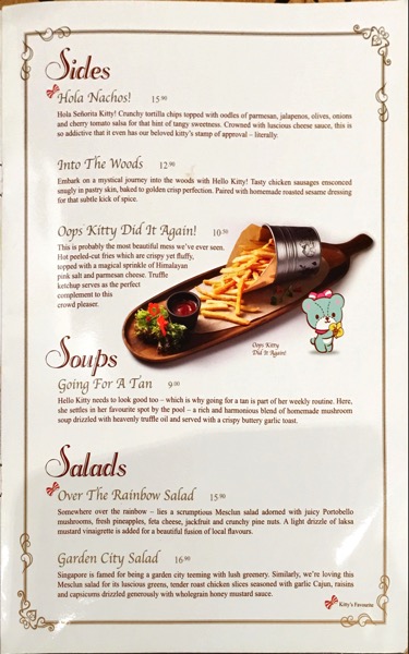 Hello Kitty Orchid Garden Singapore Cafe - Food Menu Pg3