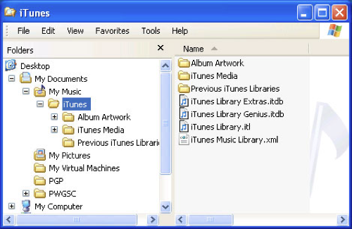 itunes library manager windows 7