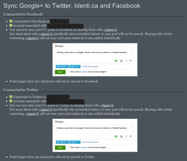 20110719 - Agent Plus Sync Google Plus to Facebook 2