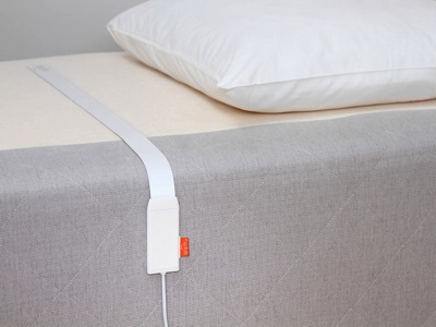 White sensor on bed