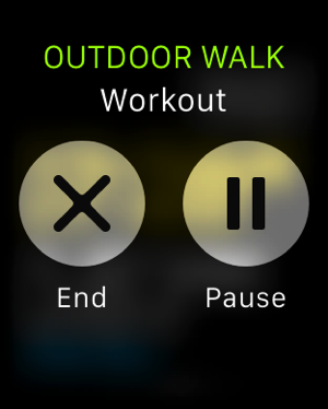 Apple Watch - test workouts - outdoor walk - pause or end workout