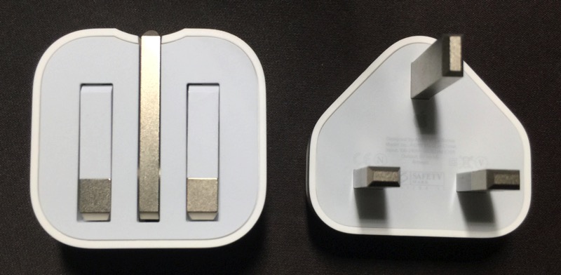 Apple Watch - unboxing - new 3 pin plug charger - view 2