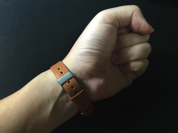 Mi Band Leather Strap - on wrist (underside)