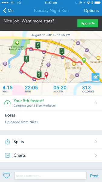 Nike+ Data Downloader - Run Record in RunKeeper