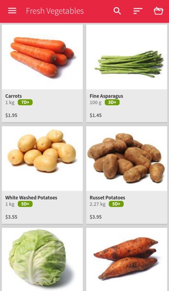 Redmart Online Grocer - Fresh Vegetables