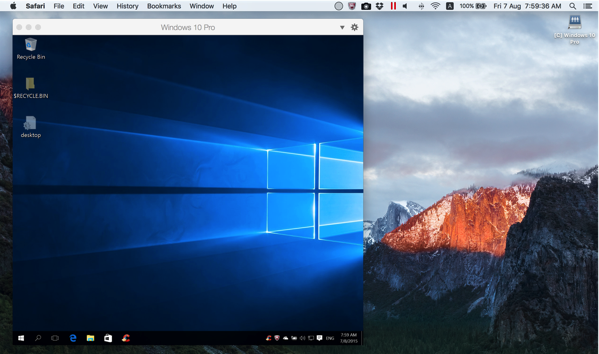 Windows 10 in Parallels Mac