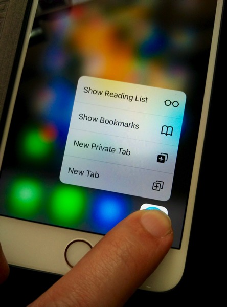 iPhone 6S Plus Gold - 3D touch - app access (Safari)