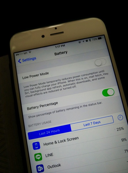 iPhone 6S Plus Gold - low power mode