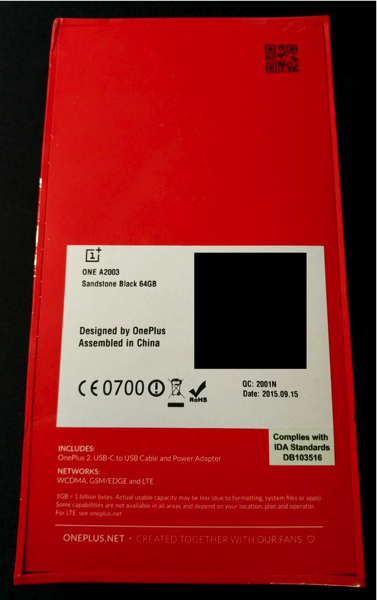 OnePlus Two - Back Packaging