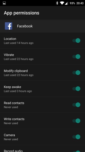 OnePlus Two - Oxygen OS2.1 - App based permissions