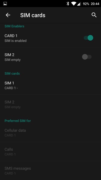 OnePlus Two - Oxygen OS2.1 - Dual Sims selection