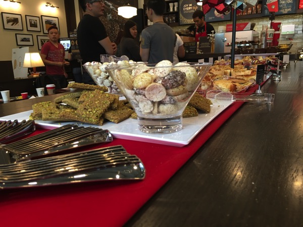 Starbucks Cheer Party - Christmas food tasting spread