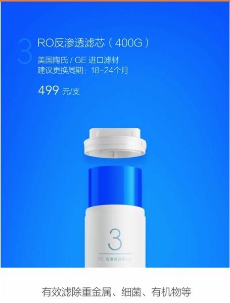 Xiaomi Water Purifier (小米净水器) - filters - Tube 3 (overview)