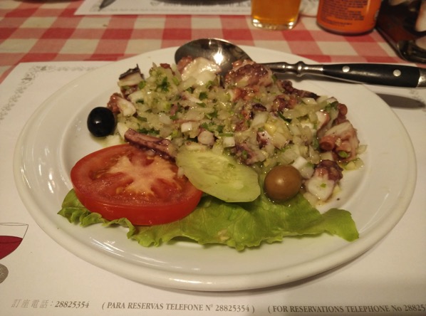 Macau Guide - A Petisqueira Restaurant - octopus salad