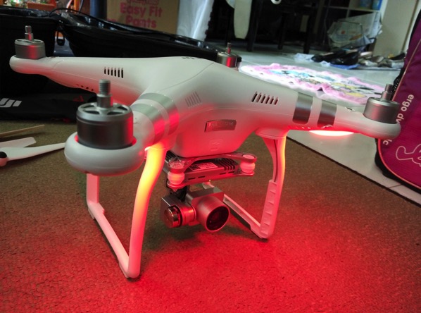 Phantom 3 Advanced - DJI GO app console - aircraft warming up