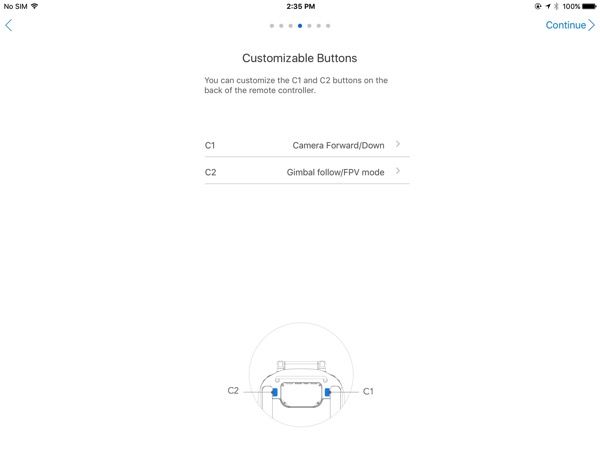 Phantom 3 Advanced - setup - RC side buttons