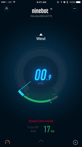 Xiaomi Ninebot (小米九号平衡车) - Ninebot App - realtime speed monitoring
