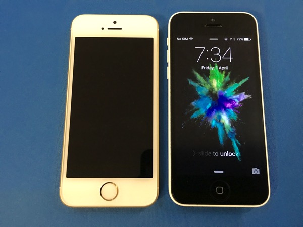 iPhone SE vs iPhone 5C - front view