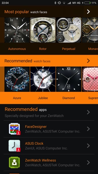 ASUS ZenWatch 2 WI501Q - ZenWatch Manager - download new clock faces
