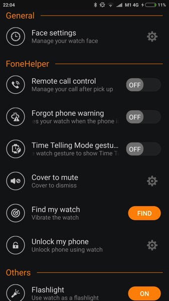 ASUS ZenWatch 2 WI501Q - ZenWatch Manager - settings
