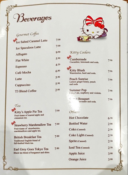 Family Travelogue: Hello Kitty Cafe Singapore MENU