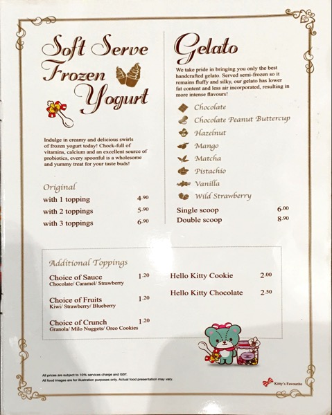 Hello Kitty Orchid Garden Singapore Cafe - Food Menu Pg8